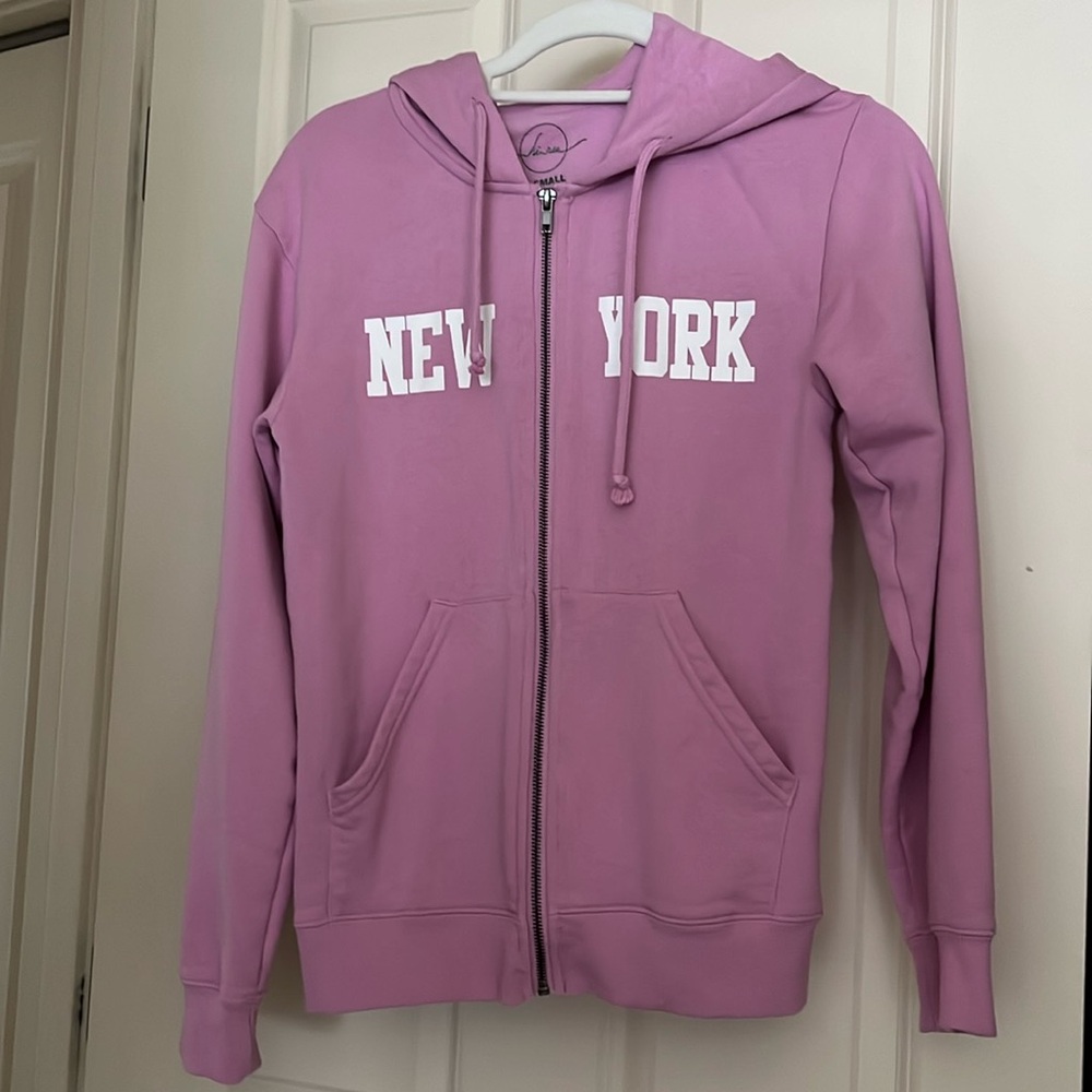 Pink new york zip up size xs